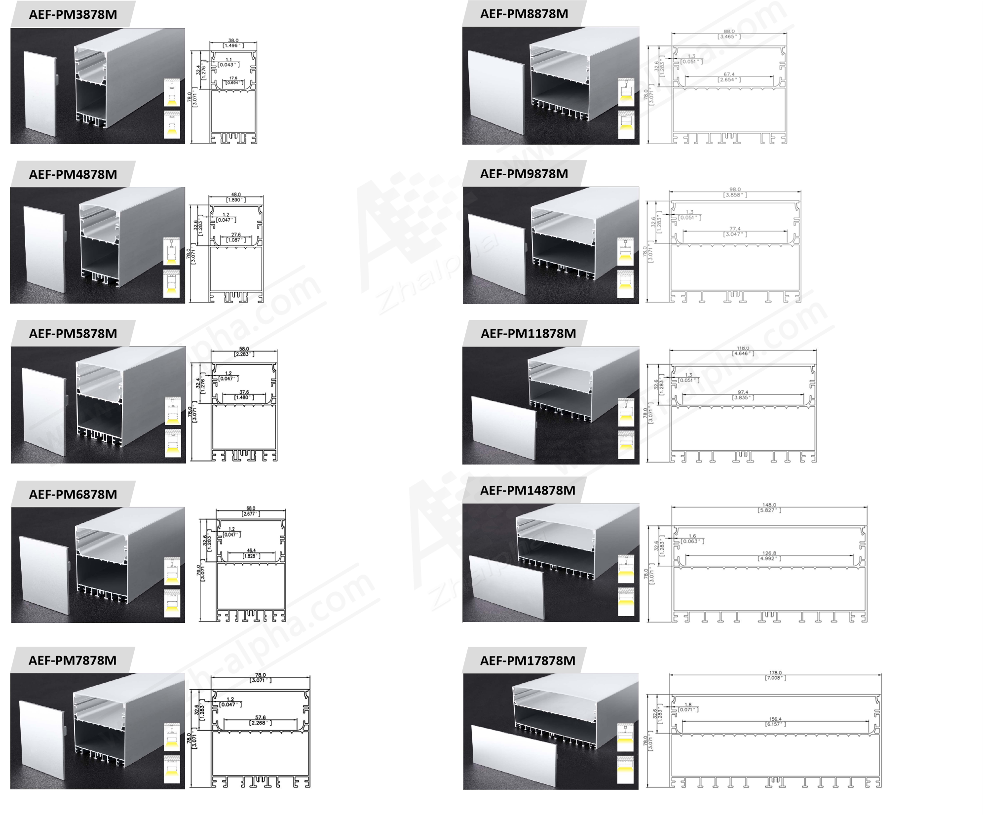 Pendant Suspension Surface mounted architectural lighting led extrusion aluminum profile channel for led strip light 